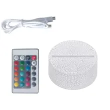 ABS Acrylic 3D LED Night Light Lamp Base Stand Black With Power Adapter USB Cable+Remote Control For Christmas birthday Gift
