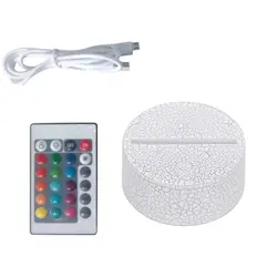 Support de lampe LED 3D en acrylique ABS, noir, avec adaptateur d'alimentation, câble USB, télécommande, cadeau de noël ou d'anniversaire 