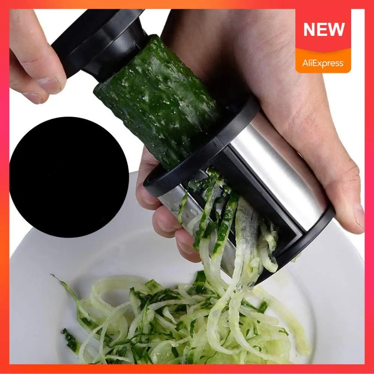 1Pcs Vegetable Slicer Manual Spiralizer Stainless Steel Vegetable Slicer Cutter Veggie Spiral Cutter Zoodle Maker