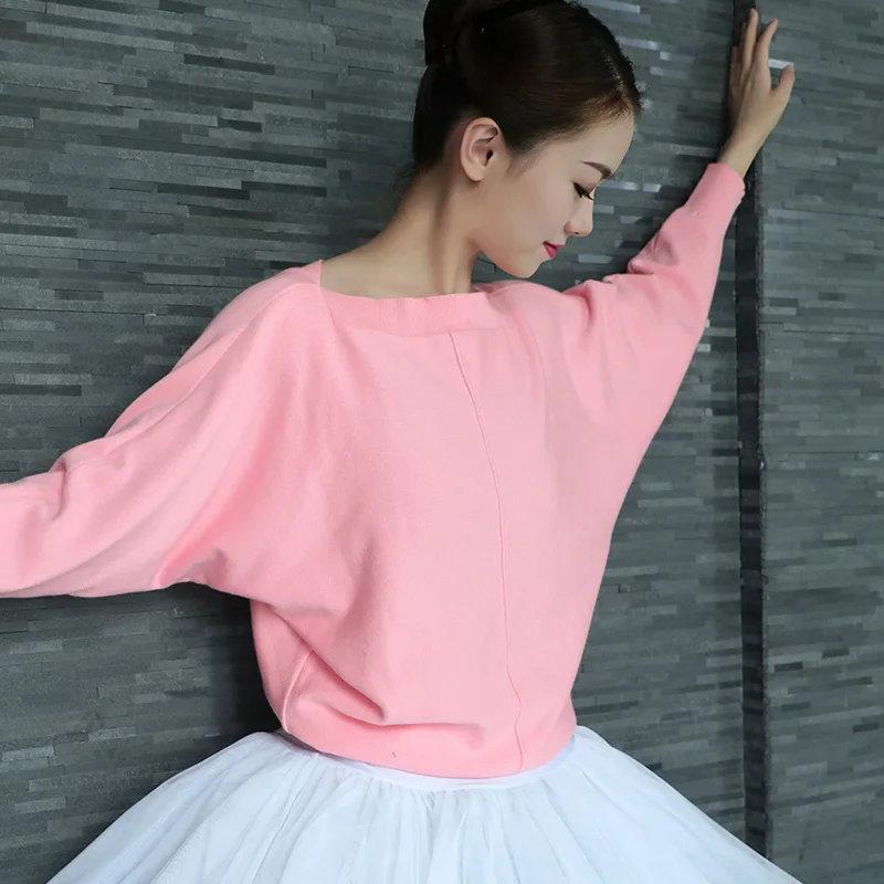 Women Ballet Dance Sweater Winter Adult Long Sleeve Knit Wrap Dance