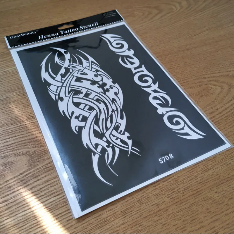 Temporary Tattoo Stencil Tribal Totem Arm Sleeve Tattoo Template Stencil Sticker For Men Women Body Art Painting Big Size Sexy