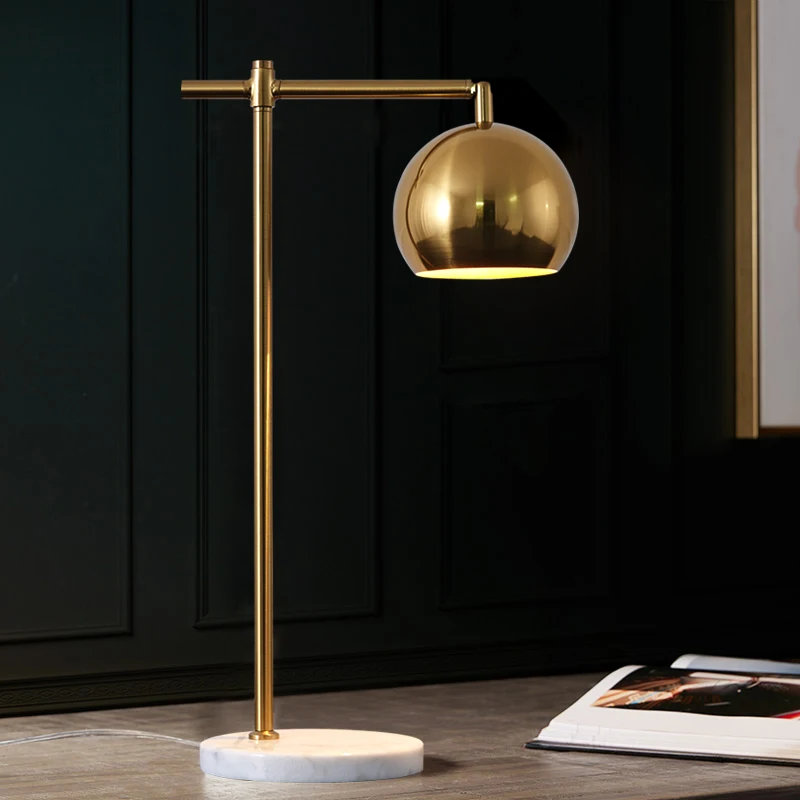 

Modern Fashion Light Luxury Creative Designer Desk Lamp American Simple Marble Living Room Study Table Lamps for Bedroom