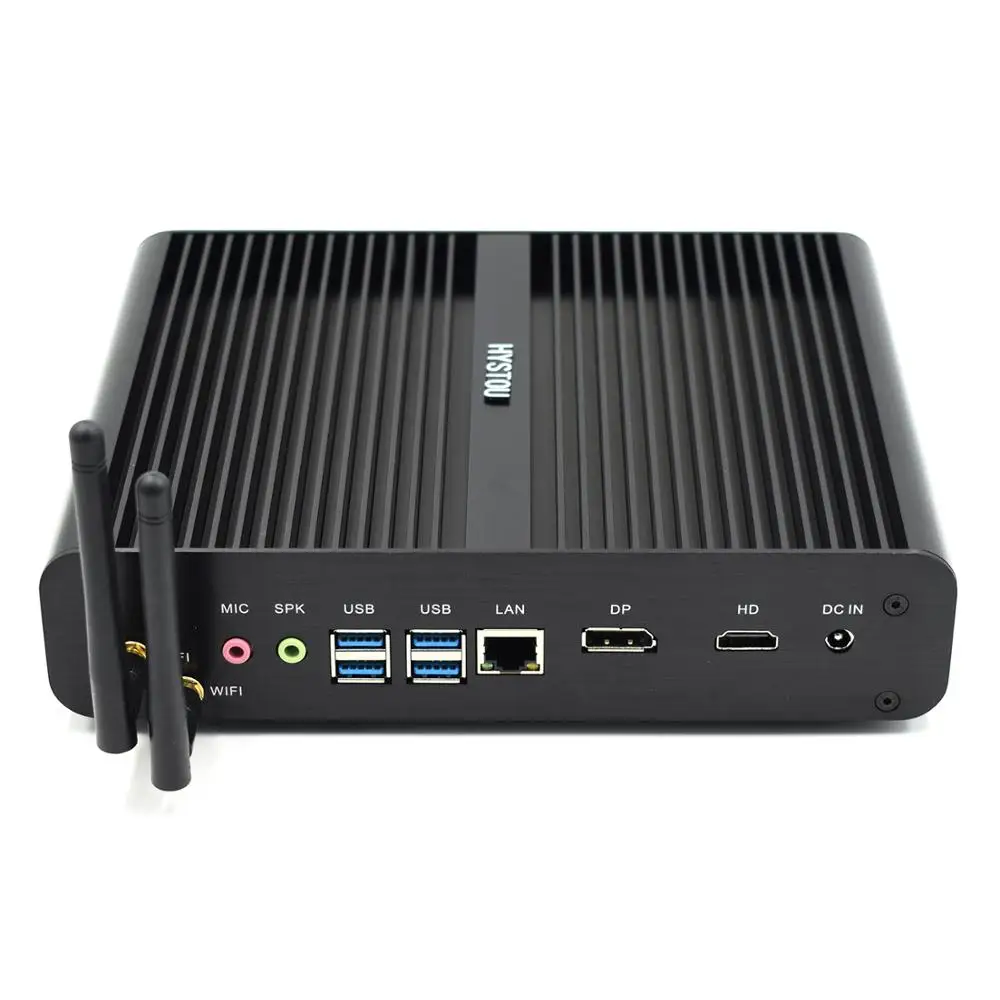 Hystou Intel Core i7 Мини ПК игровой 7500U 6500U 6600U безвентиляторный ITX чехол Wind10 HTPC TV Box Kodi мини