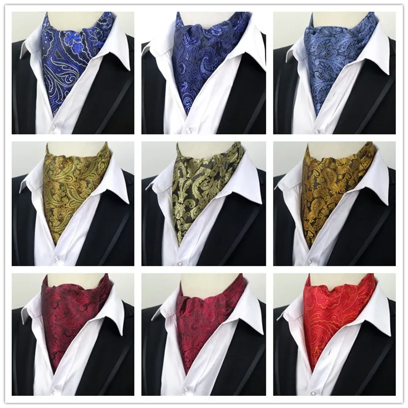 LJ07 20C завод различные Цветочные Пейсли Мужской Шелковый шейный платок Аскот галстук самозавязывающийся жаккардовый тканый галстук для галстуки для свадебной вечеринки подарок