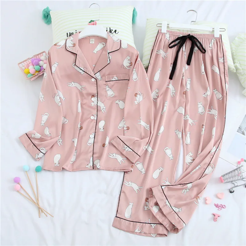Fiklyc нижнее белье, атласная пижама для женщин, Размеры M, L, XL,, европейские пижамные комплекты, женские пижамы, комплекты для отдыха, Новинка