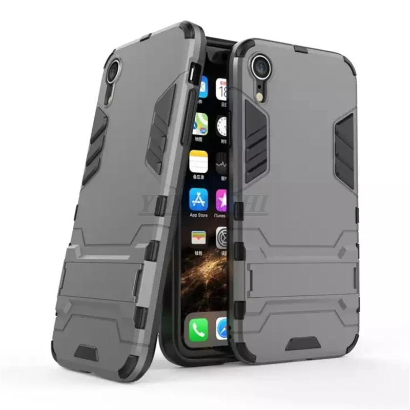 Защитный противоударный жесткий чехол yuhashi с подставкой для iPhone XR, защитный чехол с держателем для задней панели телефона, чехол-бампер для iPhone XR, Funda