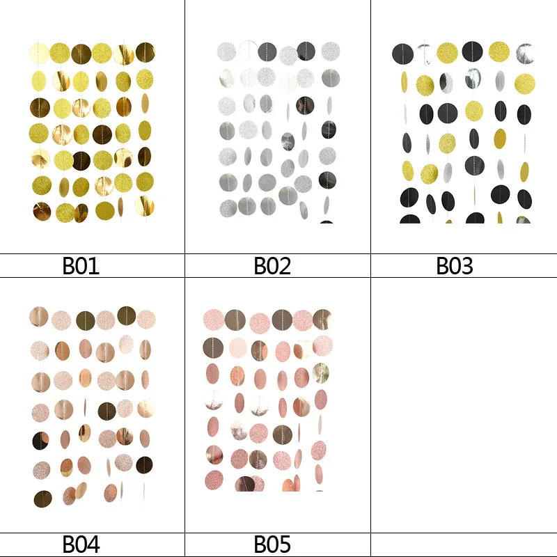 4 метра Золотой Серебряный Блестящий Круглый баннер бумажная круглая гирлянда настенная гирлянда флаг для рождества, свадьбы, дня рождения, вечеринки декор