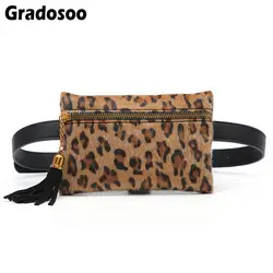 Gradosoo брендовая леопардовая нагрудная сумка поясная сумка для женщин винтажная поясная сумка для телефона сумка Бесплатная доставка сумка