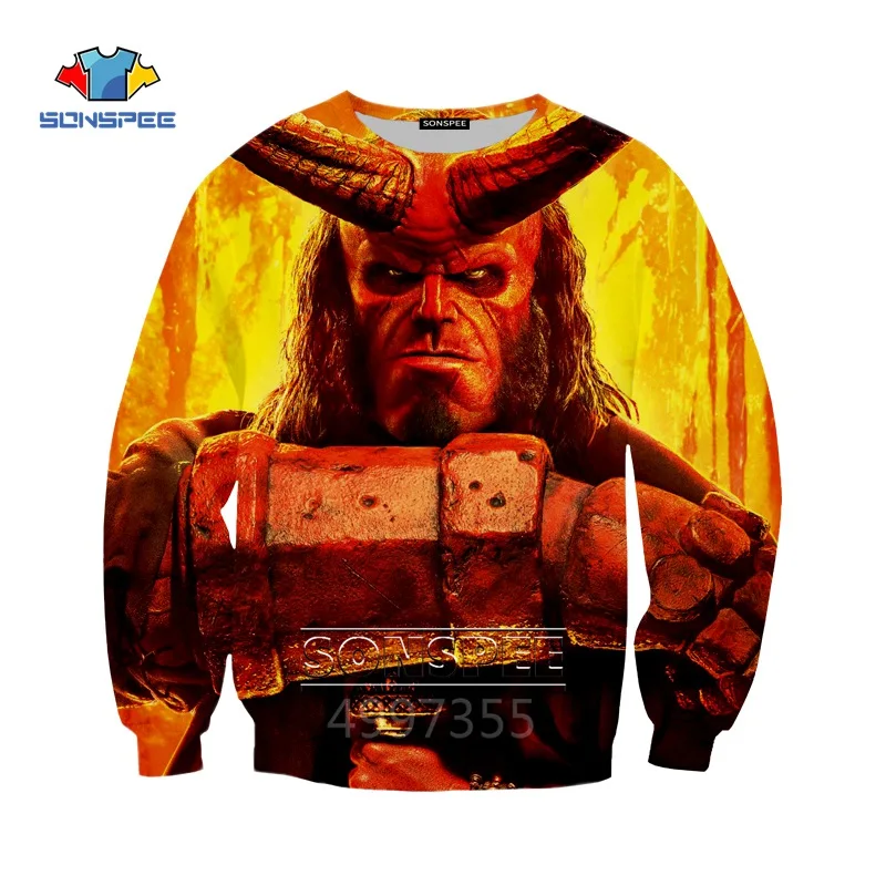2 SONSPEE/забавная футболка «Hellboy» в стиле Харадзюку», толстовки худи на застежке с 3D принтом для мальчиков и девочек, подростков, детская одежда в стиле хип-хоп, X307 - Цвет: 2