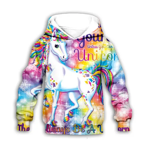 Kids hoodies Детские толстовки с капюшоном с объемным принтом Галактики, с рисунком единорога, с капюшоном для мальчиков и девочек, с изображением Лизы франка, детские цветные толстовки с капюшоном, толстовки, куртка, футболка - Цвет: Kids hoodies
