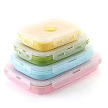 4 шт. Ланч-бокс набор складной пищевой Снэк холодильник для хранения силиконовый контейнер пищевой силикагель