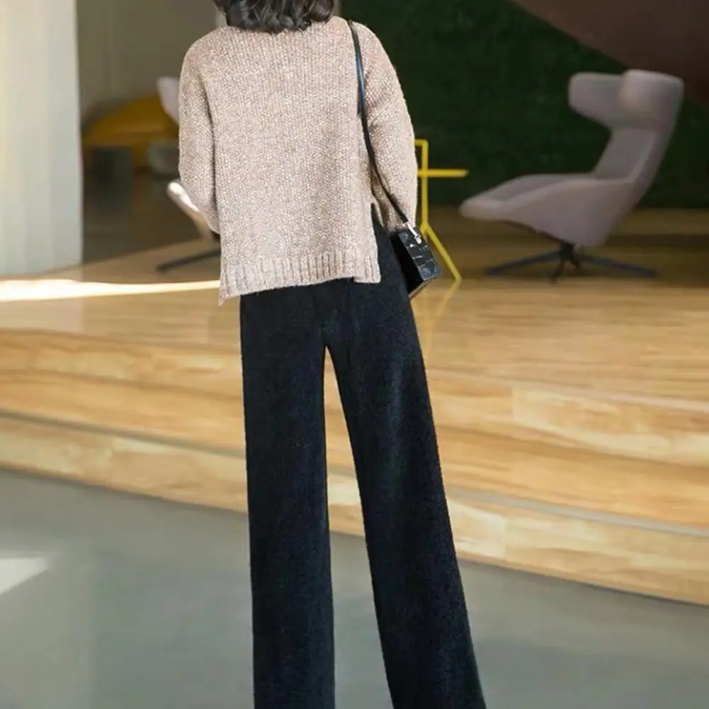 Yfashion Autumn Winter High Waist Loose Pants Casual Drooping Style Slim Straight Pants for Women