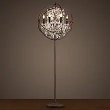 Светодиодная ретро-лампа в форме ветки, Современный хрустальный Торшер для гостиной, столовой, бара, спальни, лампа, американский кристалл, торшер