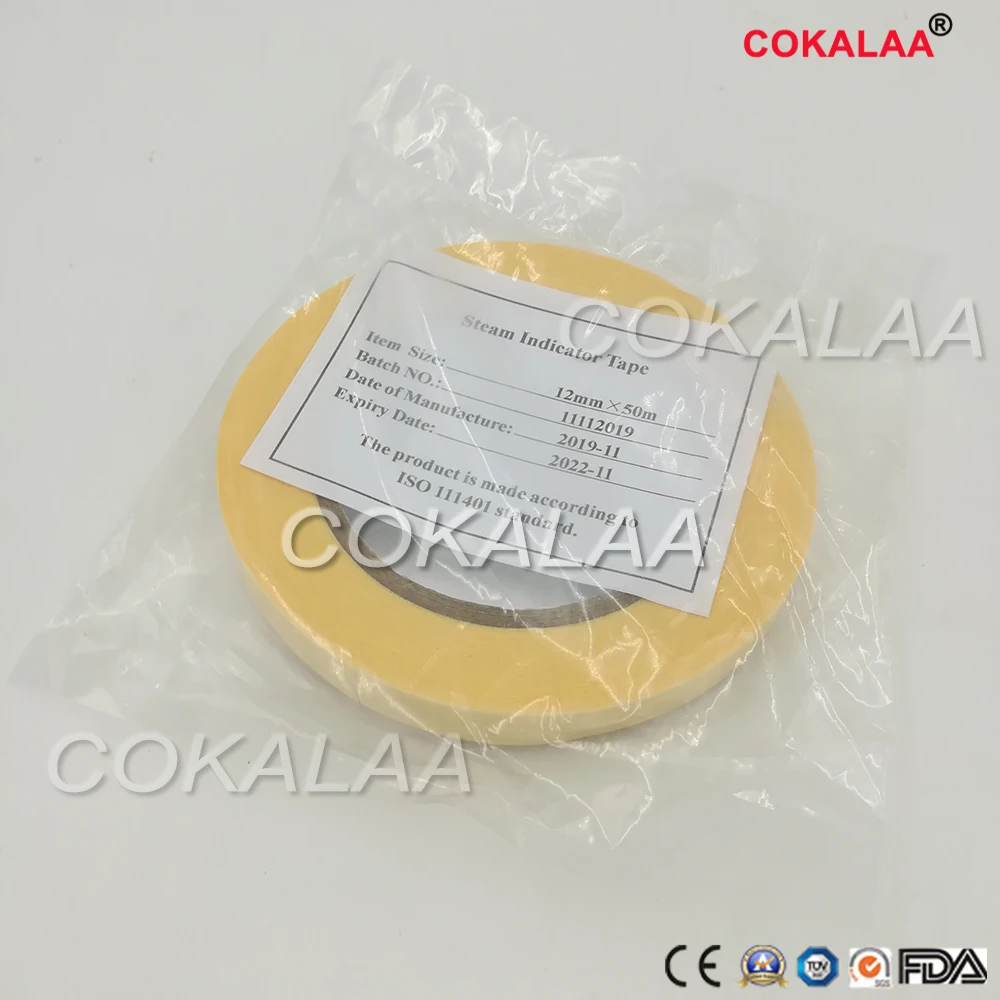 

Dental materials 1 Roll 50M Steam Sterilization Indicator Tape Autoclave Sterilization Indicator Tape 12mm
