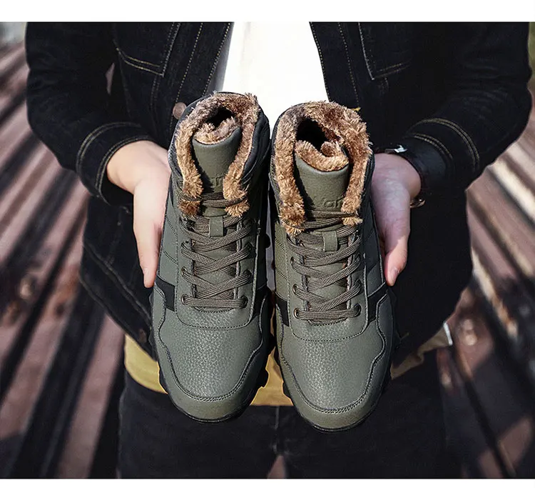 New winter plus velvet high men's shoes non-slip waterproof cotton shoes men's thick warm snow boots outdoor sports shoes