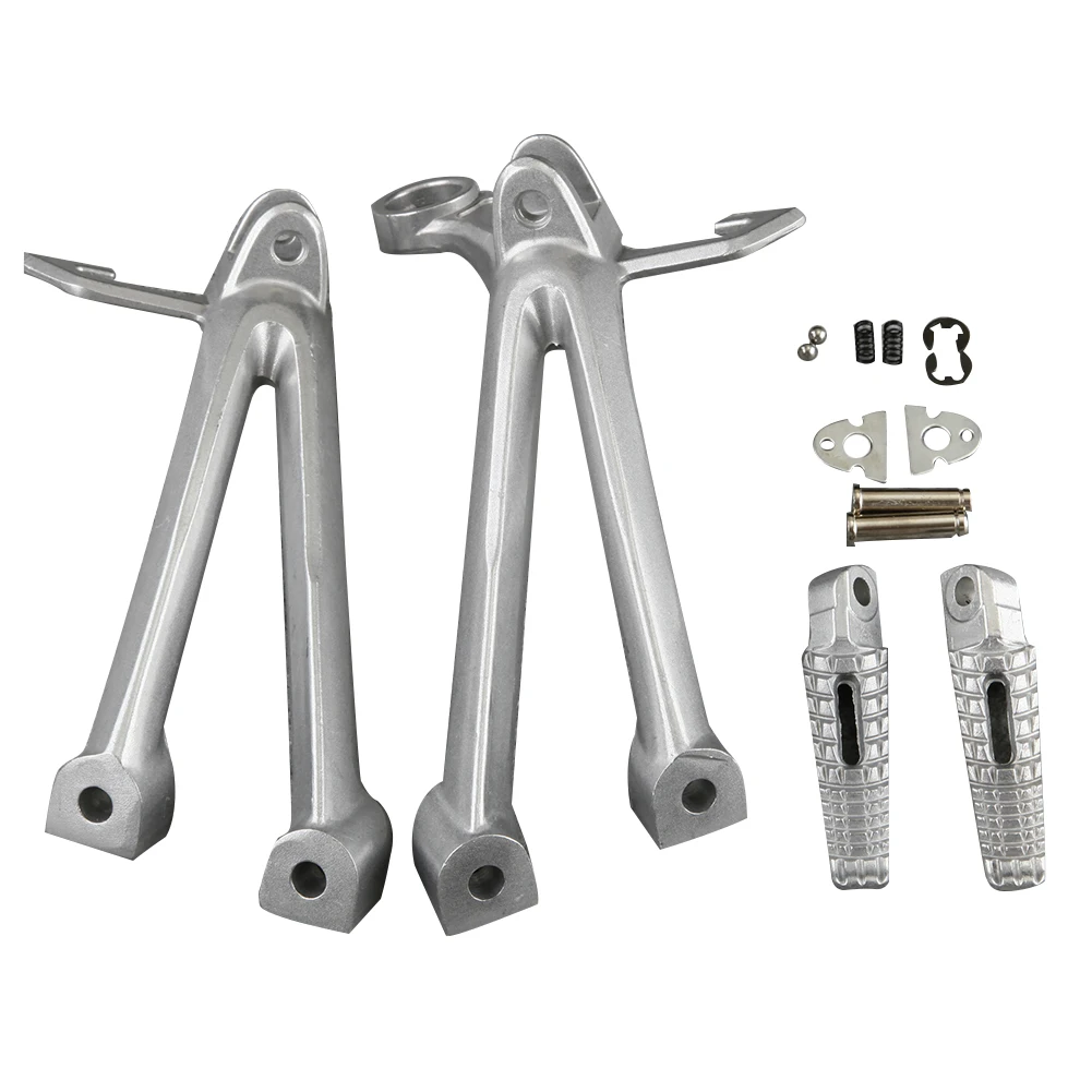 

Motorcycle Aluminum Rear Passenger Footpegs Footrests Pegs Mount Bracket For Suzuki GSXR 600 750 K8 2008 2009 2010