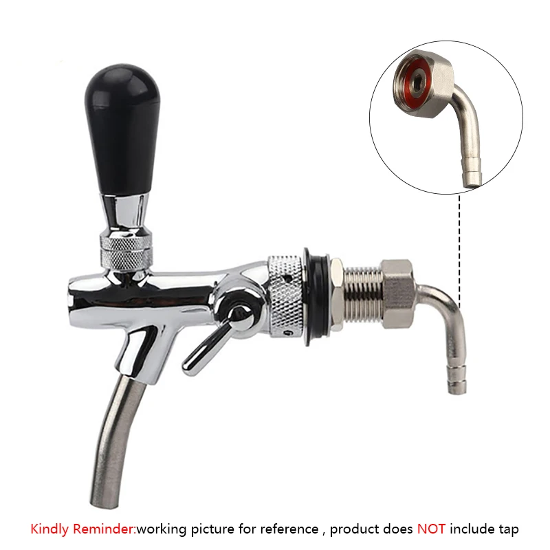 Brewing Faucet Draft Beer Faucet Connectors 90&deg; Tailpiece Elbow Hex Nut Washer Beer Tap Faucet Tail Pipe Conversion Kits 8mm kettle Inlet