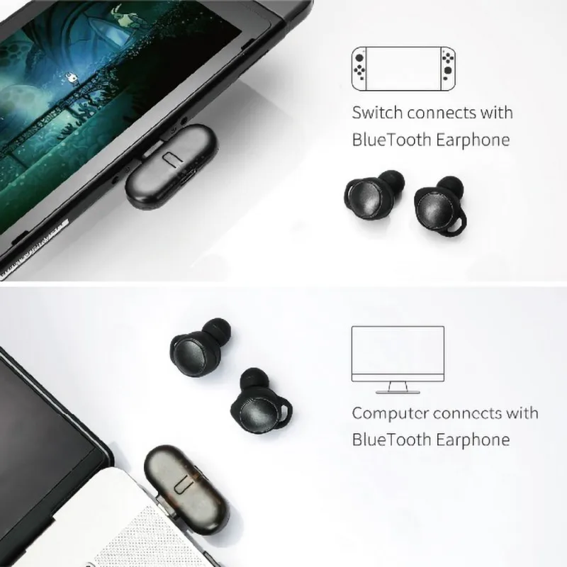Route With USB C Cable For NS Switch Wireless Transmitter Headphone Receiver For Bluetooth Adapter