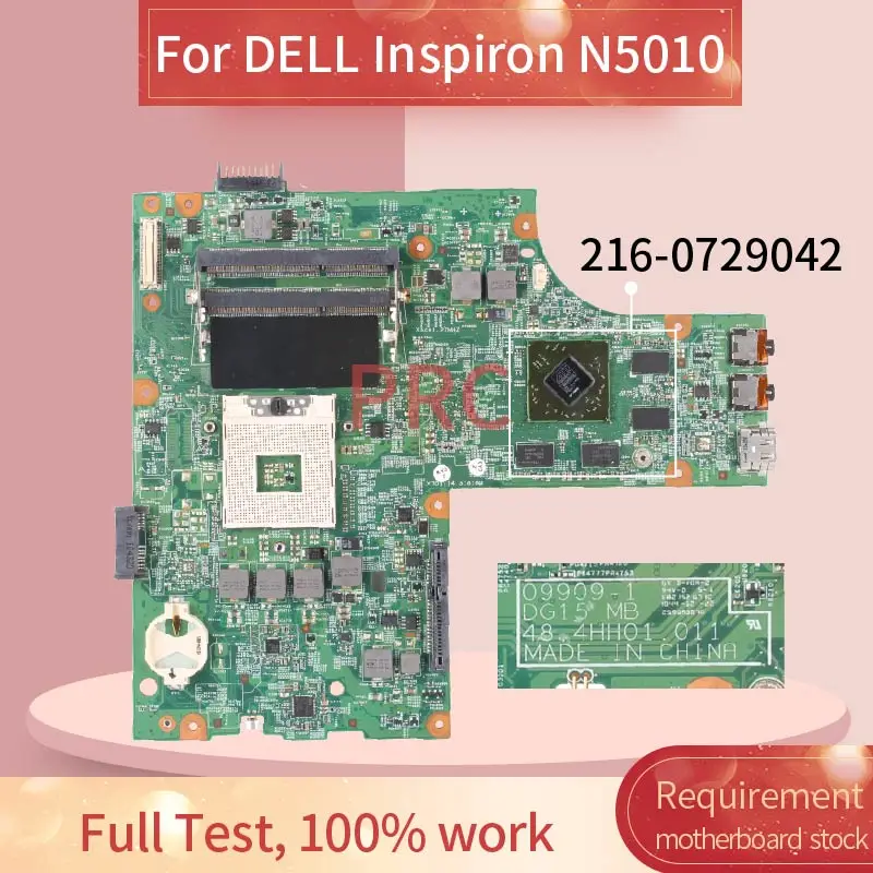 052f31 para Dell Inspiron Motherboard Laptop 09909-1 Dg15 mb 48.4hh01.011 Hm57 216-0729042 Ddr3 Mainboard 15r N5010 Hd5650 - Imagem 2