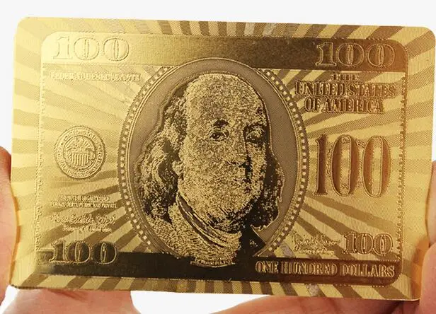 Dollar Золотые игральные карты Золотая фольга покер набор евро доллар сетка Золотая пластиковая фольга покер прочные водостойкие карты - Цвет: Dollar