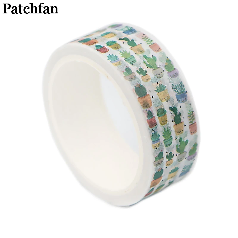 Patchfan Cactus Plants 90s funny DIY Scrapbooking kids washi Paper Masking Tape Printed Pattern sticker paster A2344