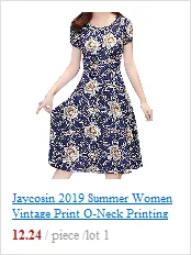 Jaycosin Women's Summer Casual Short Sleeve Dress Plus Size Cotton Linen Printed O-neck Short Dress Elegant Large Size Dress1174
