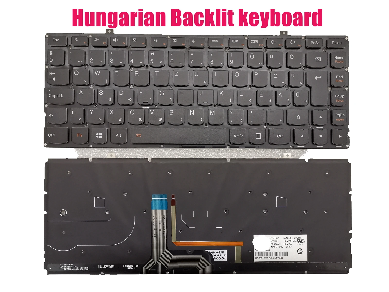 Клавиатура с Венгерской подсветкой для Lenovo Yoga 2 Pro (тип 80AY/80DQ/20346/280DQ) ST1KB-Hun 25212869 |