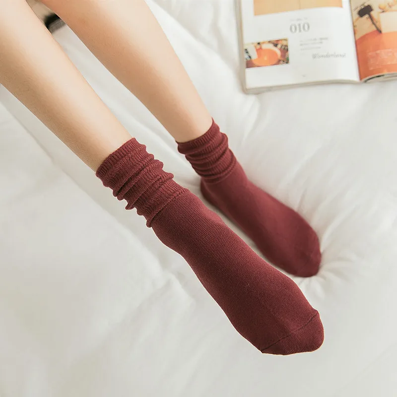 10Pairs piles of socks women wool socks solid color bright socks ladies College Wind Socks woman Wholesale