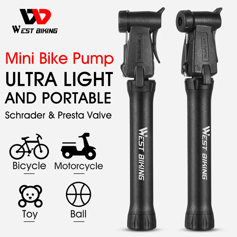 Mini Portable Bicycle Air Pump MTB Road Bike Cycling Pump Schrader Presta Valve 