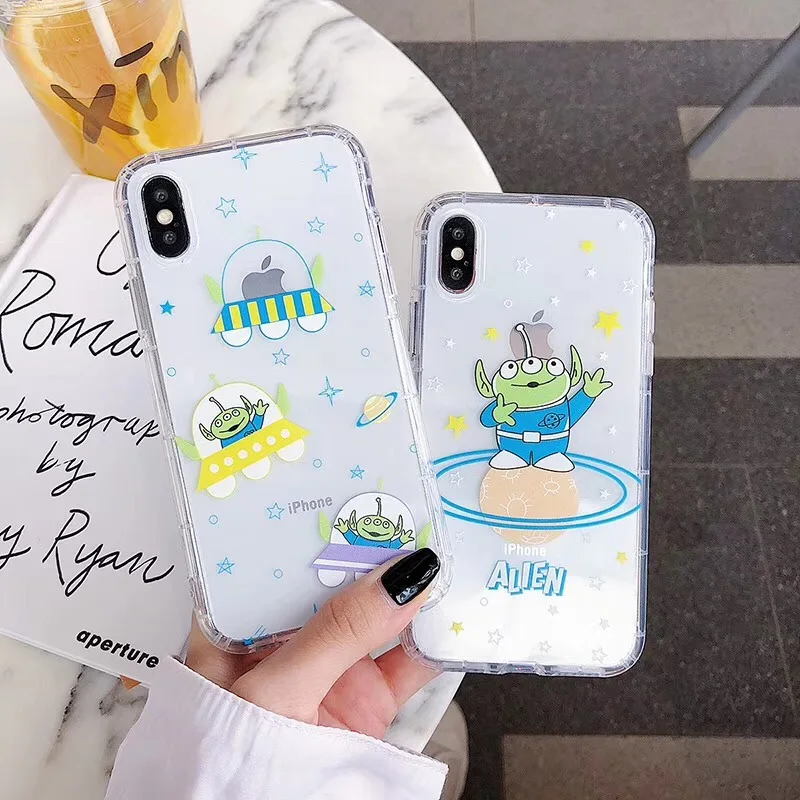 Cartoon cute ins wind explores astronauts threes eye shells for iPhone 11 11pro max XS MAX XR 8 7 6 6SPlus soft TPU condoms Capa |