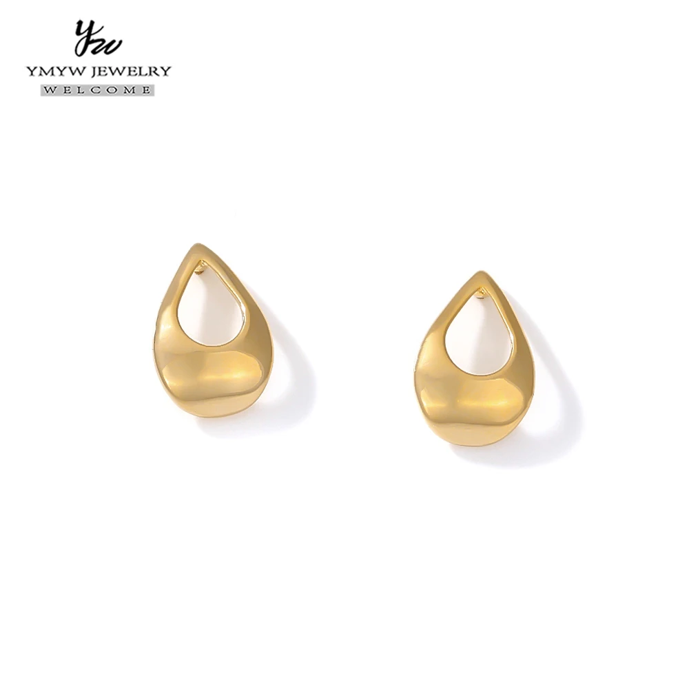 YMYW простая металлическая серьга-гвоздик капля серьги 14-Позолоченные Модные очаровательные медные трендовые минималистичные серьги для женщин аксессуары