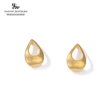 YMYW простая металлическая серьга-гвоздик капля серьги 14-Позолоченные Модные очаровательные медные трендовые минималистичные серьги для женщин аксессуары