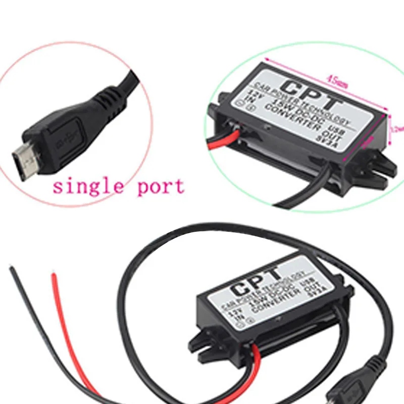 1 xпонижающий DC 12V до 5V 3A 15W DC мини/микро/двойной USB адаптер питания конвертер - Цвет: Micro USB(Model 2)