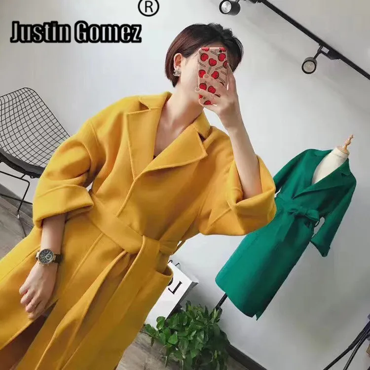 

Elegant Ladies Professional Temperament Cashmere Coat Women New Autumn Winter Wool Cardigan Straight Warm Thicken Fall Coat
