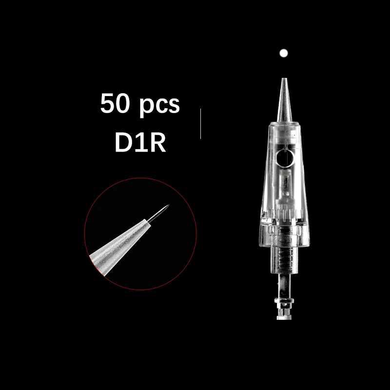 50 шт./лот патрон роторная микро игла 9 pin/12 pin/36 pin/нано картридж Замена для дермы ручка микро иглы татуировки - Габаритные размеры: D1R