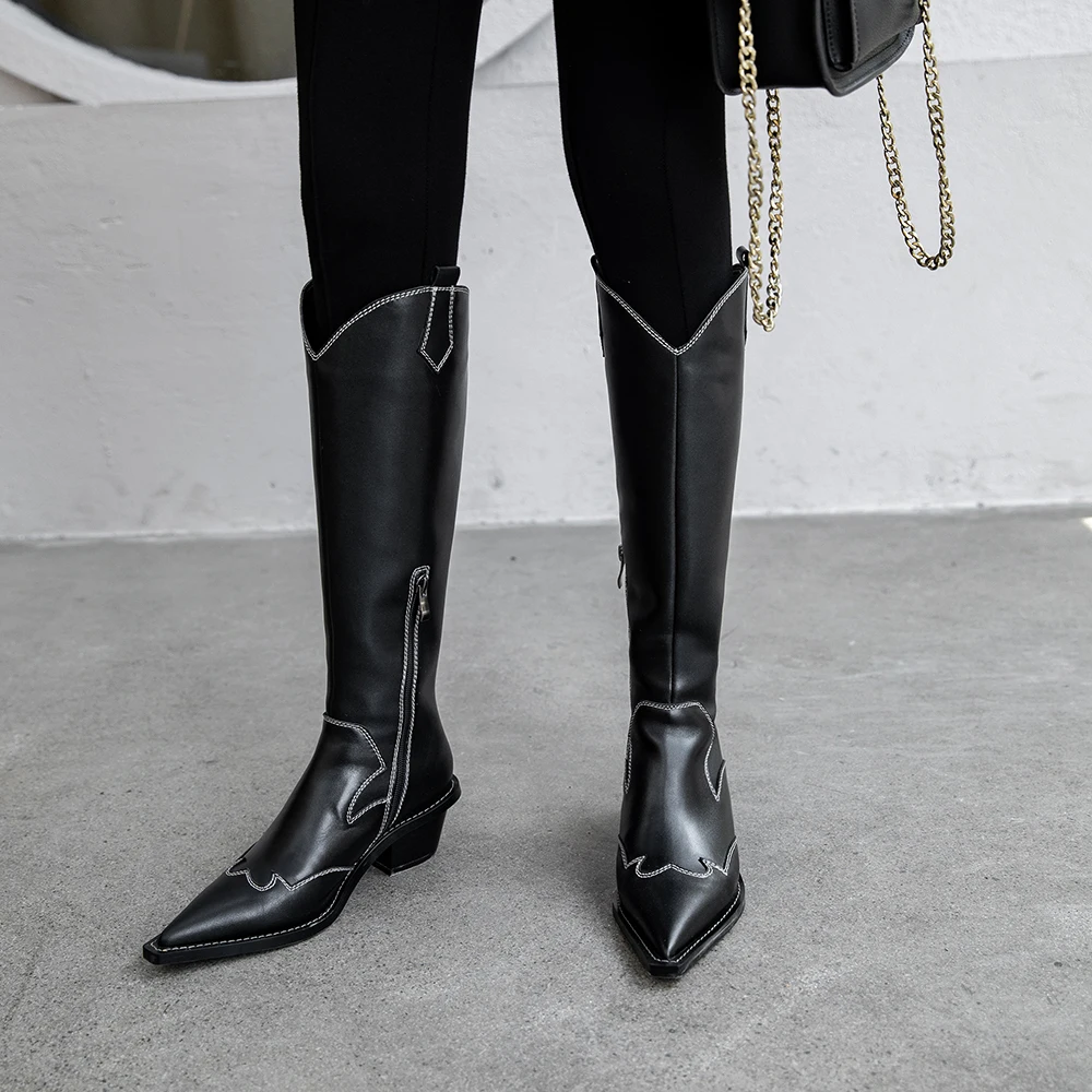 pointy black boots