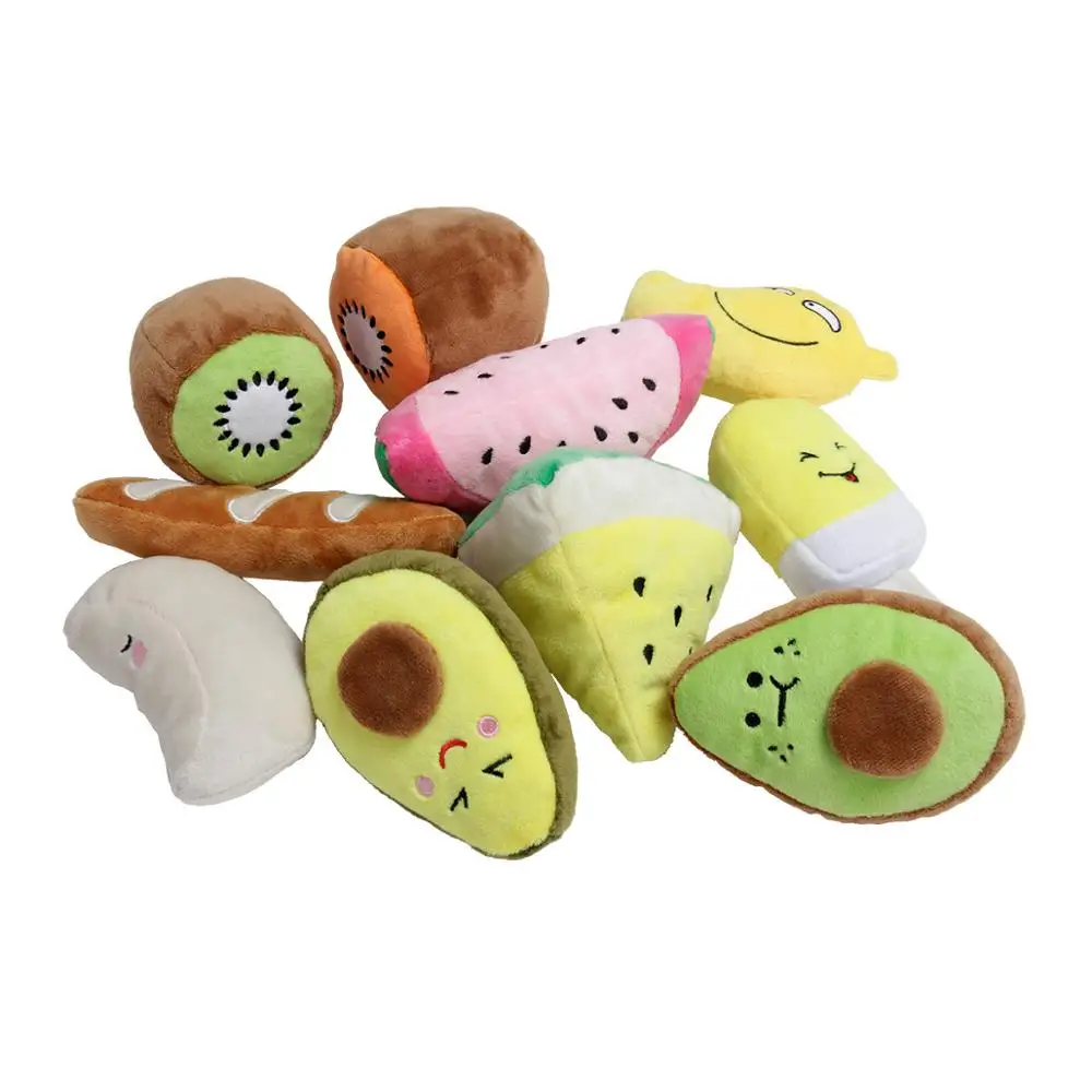 

Plush Fruit Shaped Squeaky Dog Chew Toy Interactive Pet Molar Toy To Relieve Stress Pet Plush Fruit Sounding Toy