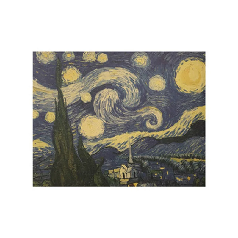 Плакат маслом Ван Гога Мона, Винтажный Классический крафт-бумага, плакат, живопись, наклейки на стену, домашние декоративные, Лидер продаж