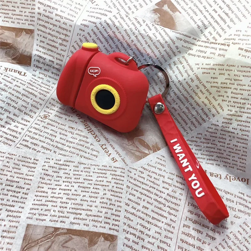 Ins Милая бутылка для камеры airpods чехол Брелок беспроводной Bluetooth гарнитура Набор для airpods 1/2 Мягкая силиконовая зарядная коробка