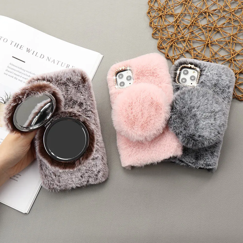 LLZ.COQUE Прекрасный пушистый мягкий зеркальный чехол для телефона Samsung Galaxy A10 A20 A30 из