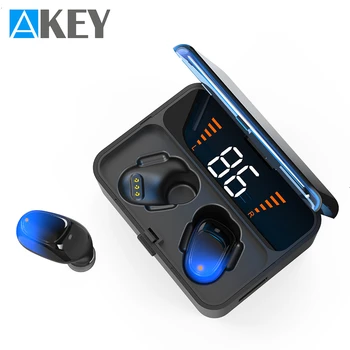 

AKEY ES01 Bluetooth Earphone V5.0 Touch Wireless Earbuds Stereo Sport Waterproof Headset handsfree LED Power display Sports
