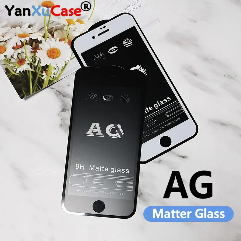 50Pcs/Lot AG Matte Glass For 11 Pro Max SE 2020 X XR XS Max 6 S 8 7 Plus Anti-Fingerprint Frosted Screen Protector For iPhone 11