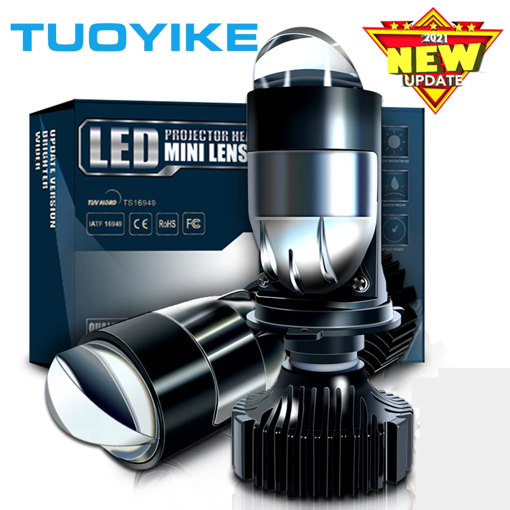 

H4 A82 LED Hi-Low MINI Projector Lens Headlight For Car Clear Dual Beam Bulbs Pattern 12V 5700K NO Astigmatic Problem 72W 7200LM
