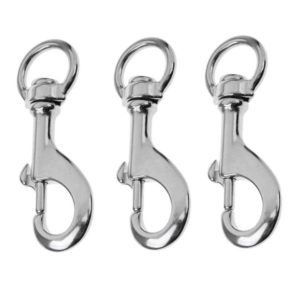 MagiDeal 3x Stainless Steel Eye Swivel Bolt Snap Hook Dog Chain Clip 88mm