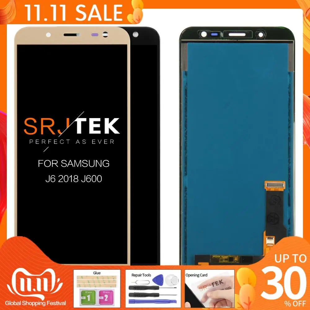 SRJTEK 5 6 &quotTFT для Samsung Galaxy J6 2018 J600 SM j600F J600g J600fn/ds ЖК дисплей с сенсорным экраном