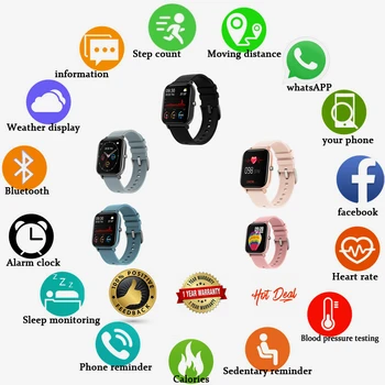 

Smart Watch P8 1.4 inch Men Full Touch Fitness Tracker Blood Pressure Smart Clock Women GTS Smartwatch for Xiaomi