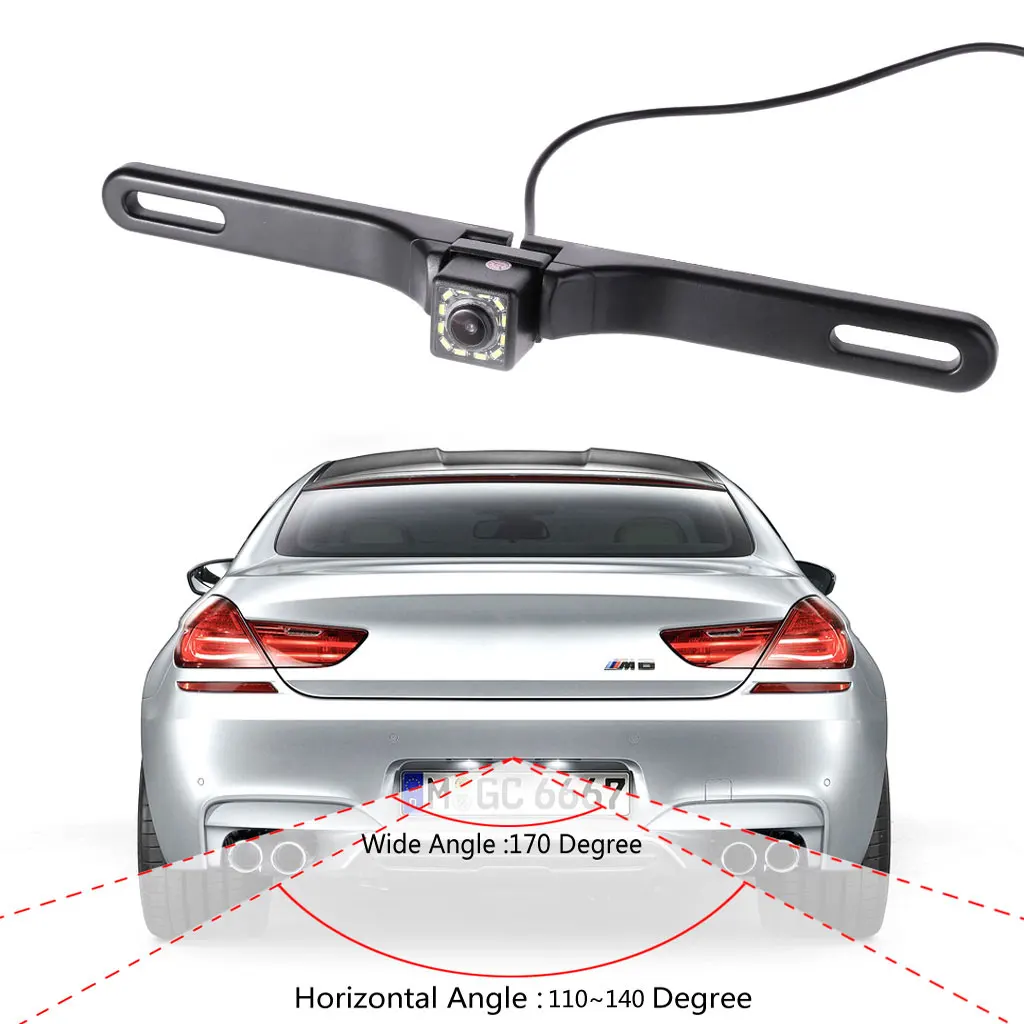 

Night Vision 12 IR LED Car Rear View camera License Plate Frame Back Up Camera Car Accessories
