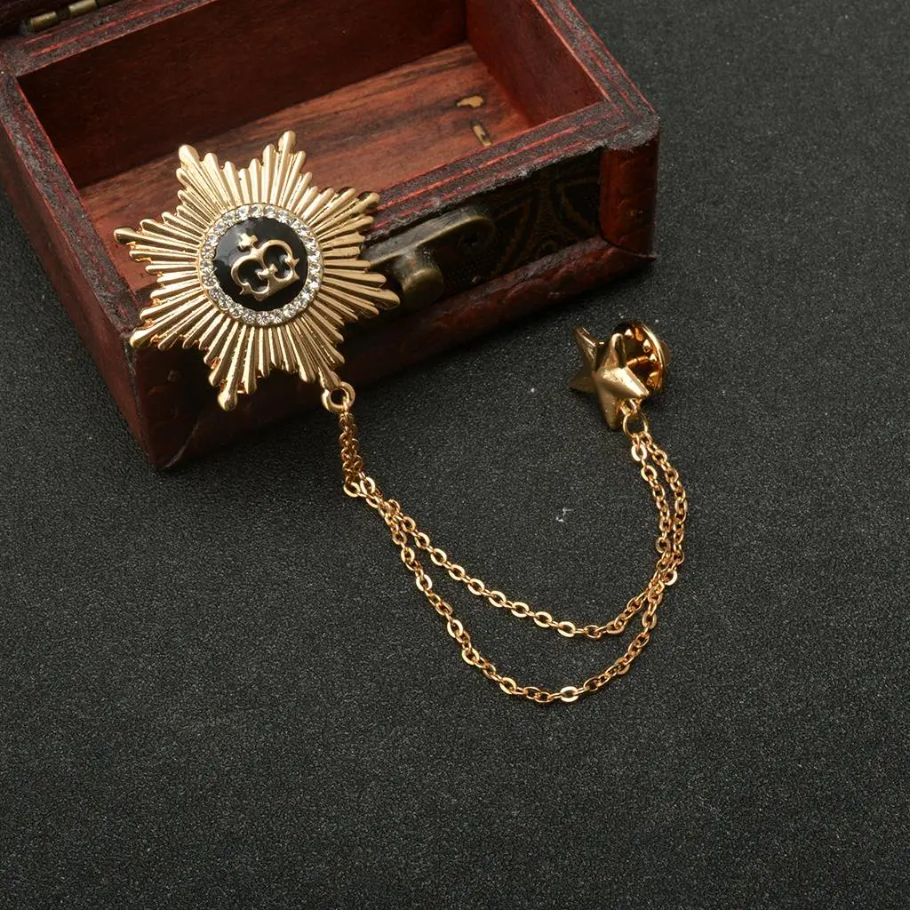 Fashion Women Girls Double Stars Design Neck Tip Brooch Chain Jewellery Gifts Gold