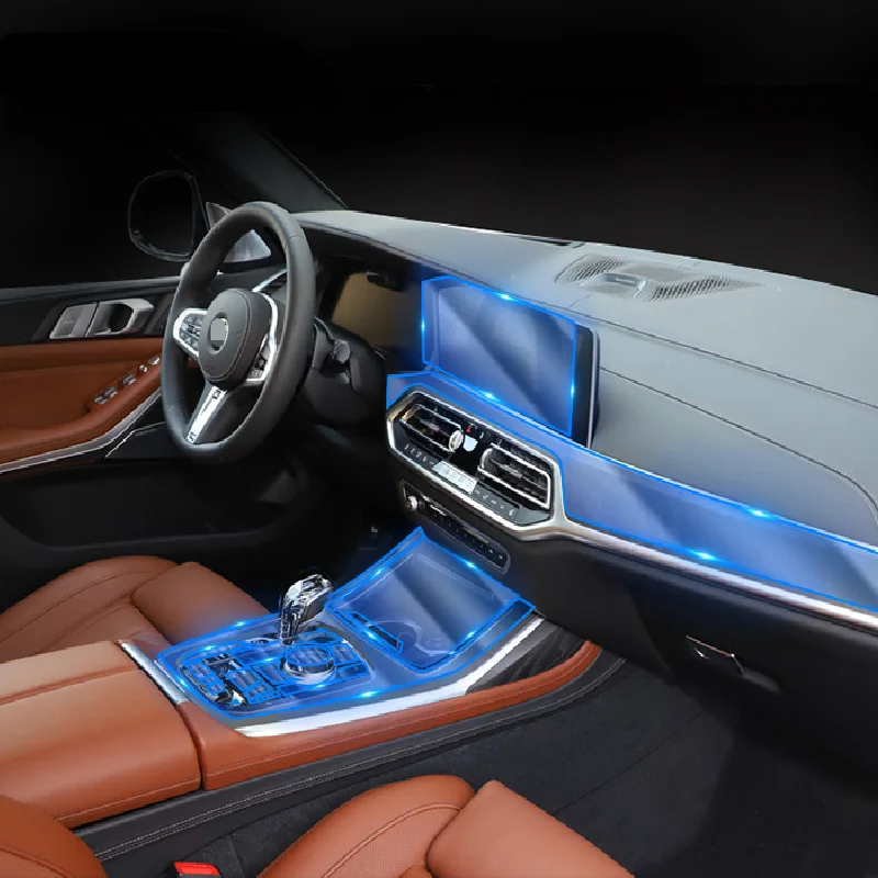 Для BMW G07 X7 2019 2020 салона центральной консоли прозрачная защитная пленка TPU