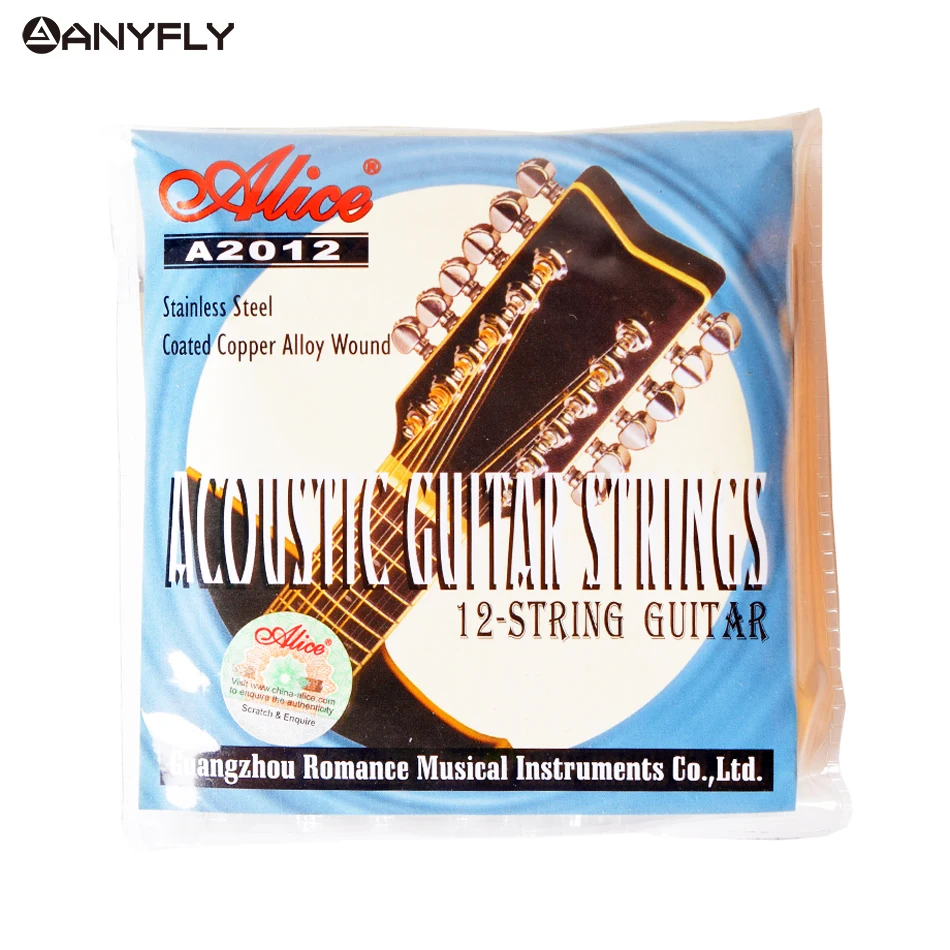 Acoustic Guitar Strings Guitar-Parts-Accessories Alice Musical-Instrument 12 1-Set 010-026